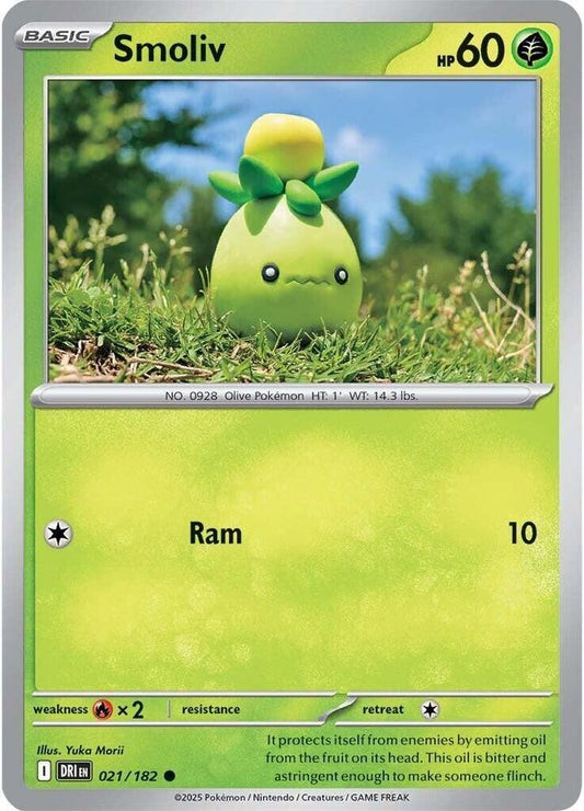 Smoliv 021/182 Common Destined Rivals Pokémon card