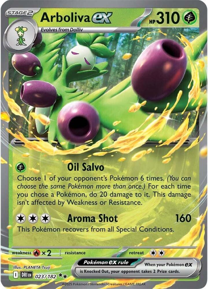 Arboliva ex 023/182 Double Rare Destined Rivals Pokémon card
