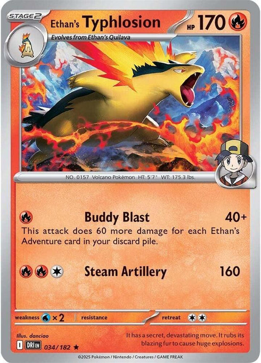 Ethan's Typhlosion 034/182 Rare Destined Rivals Pokémon card