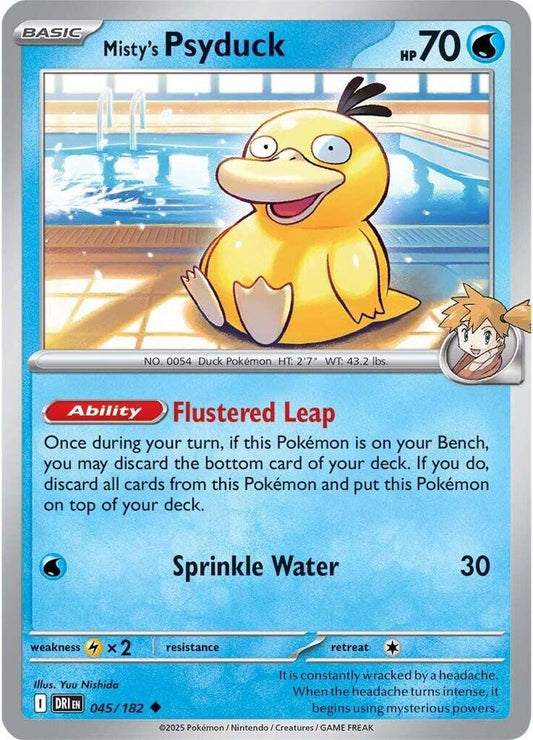 Misty's Psyduck 045/182 Uncommon Destined Rivals Pokémon card