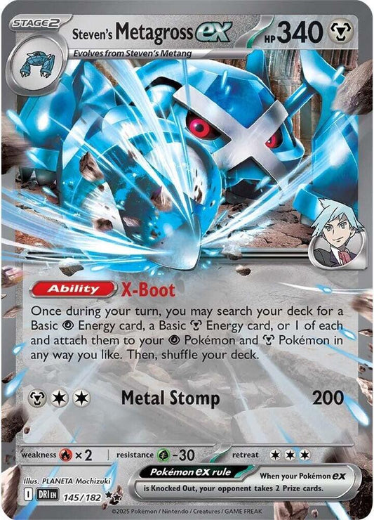 Steven's Metagross ex 145/182 Double Rare Destined Rivals Pokémon card
