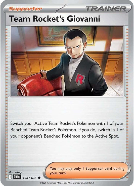 Team Rocket's Giovanni 174/182 Uncommon Destined Rivals Pokémon card