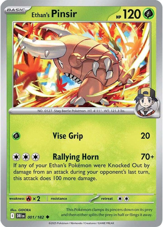 Ethan's Pinsir 001/182 Uncommon Destined Rivals Pokémon card