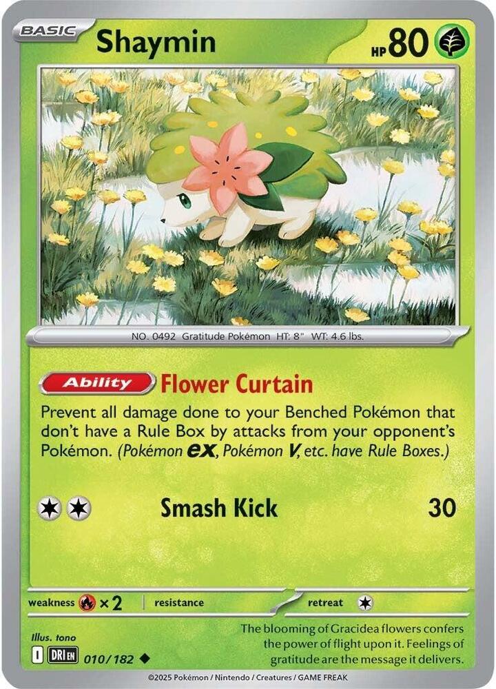 Shaymin - 010/182 010/182 Uncommon Destined Rivals Pokémon card