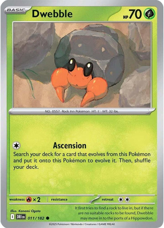 Dwebble 011/182 Common Destined Rivals Pokémon card