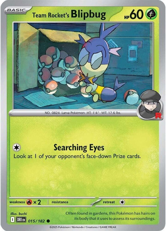 Team Rocket's Blipbug 015/182 Common Destined Rivals Pokémon card