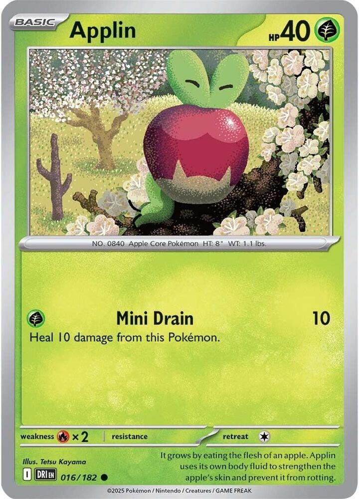 Applin 016/182 Common Destined Rivals Pokémon card