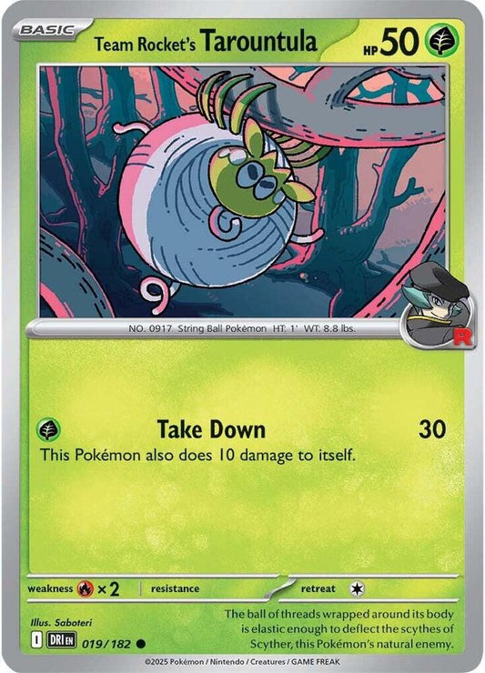 Team Rocket's Tarountula 019/182 Common Destined Rivals Pokémon card