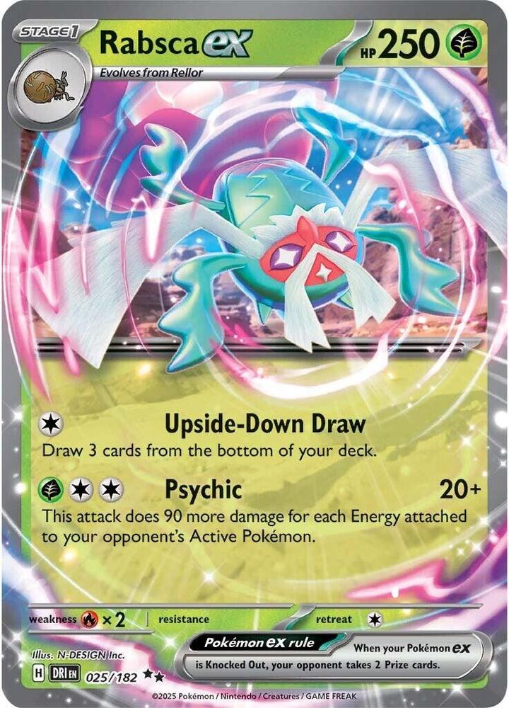 Rabsca ex 025/182 Double Rare Destined Rivals Pokémon card