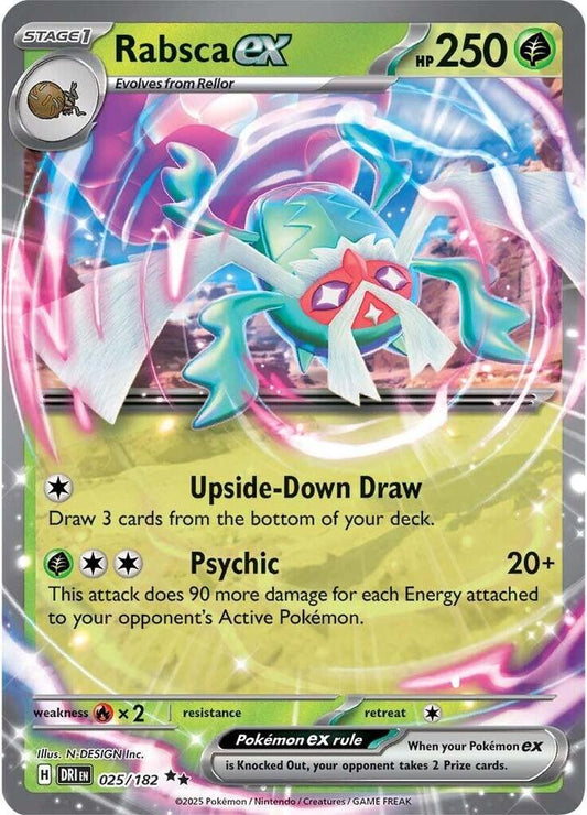 Rabsca ex 025/182 Double Rare Destined Rivals Pokémon card