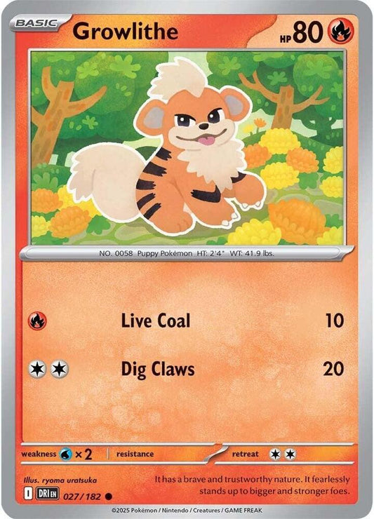 Growlithe 027/182 Common Destined Rivals Pokémon card