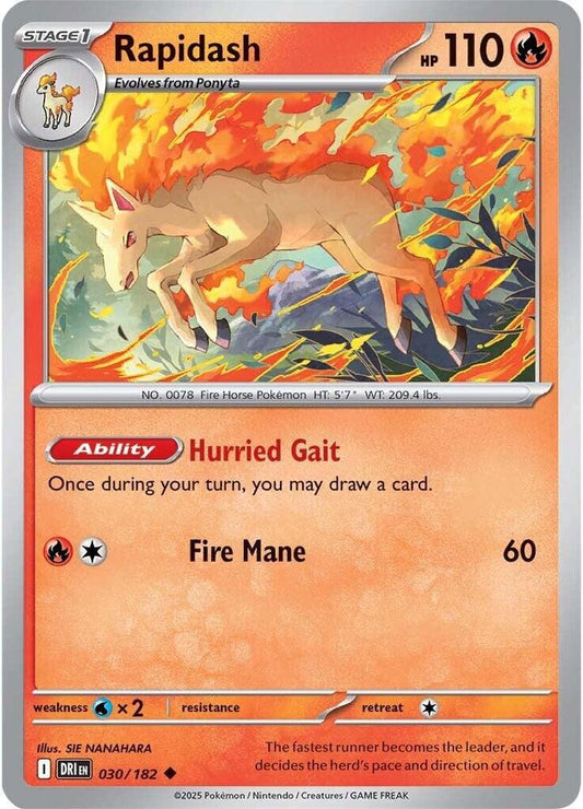 Rapidash - 030/182 030/182 Uncommon Destined Rivals Pokémon card
