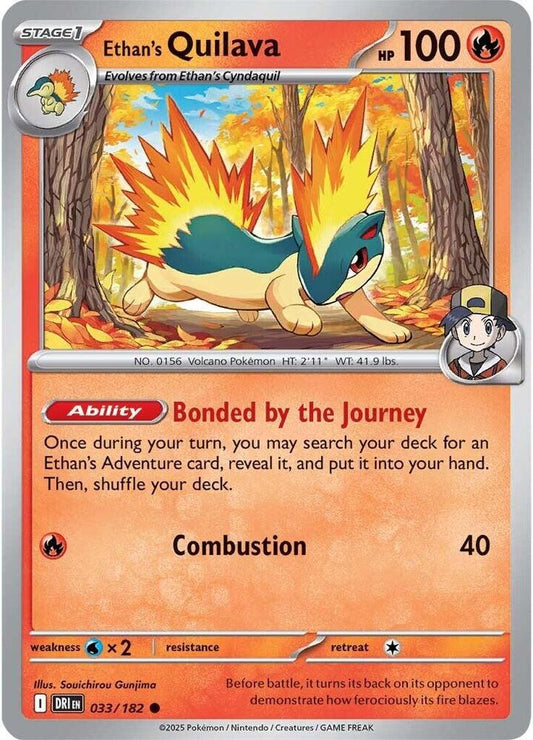 Ethan's Quilava 033/182 Common Destined Rivals Pokémon card