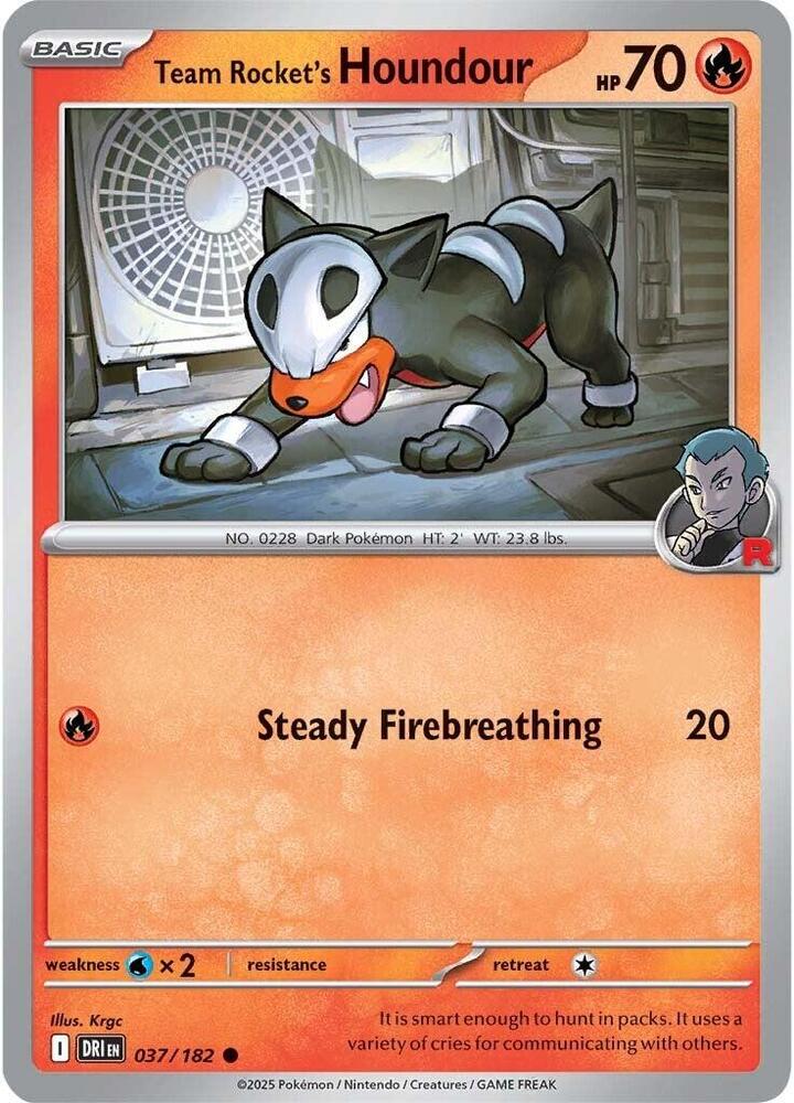 Team Rocket's Houndour 037/182 Common Destined Rivals Pokémon card