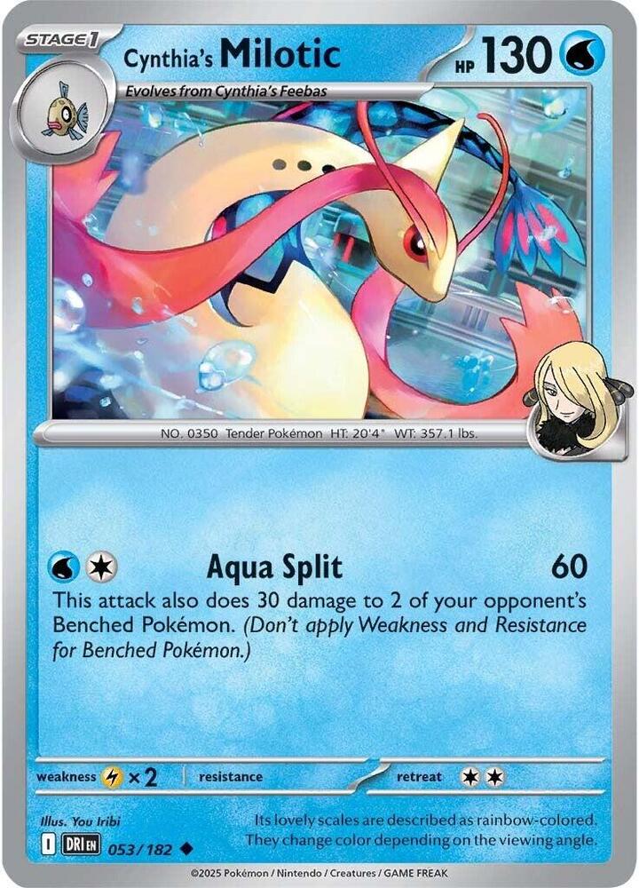 Cynthia's Milotic 053/182 Uncommon Destined Rivals Pokémon card