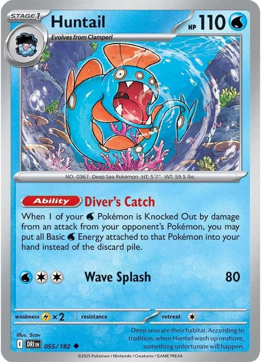Huntail 055/182 Uncommon Destined Rivals Pokémon card
