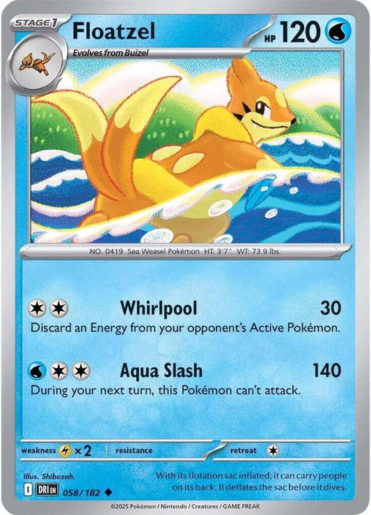 Floatzel 058/182 Uncommon Destined Rivals Pokémon card