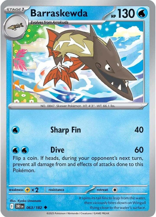 Barraskewda 063/182 Uncommon Destined Rivals Pokémon card
