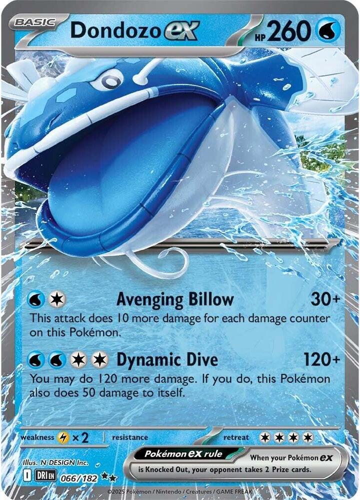 Dondozo ex - 066/182 066/182 Double Rare Destined Rivals Pokémon card