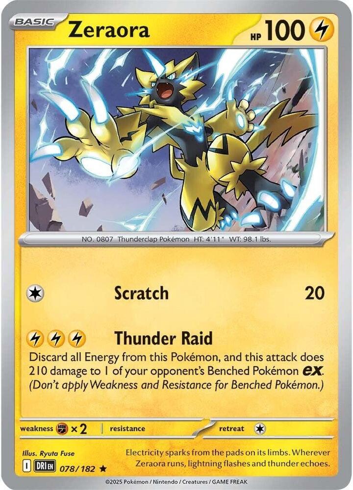 Zeraora 078/182 Rare Destined Rivals Pokémon card