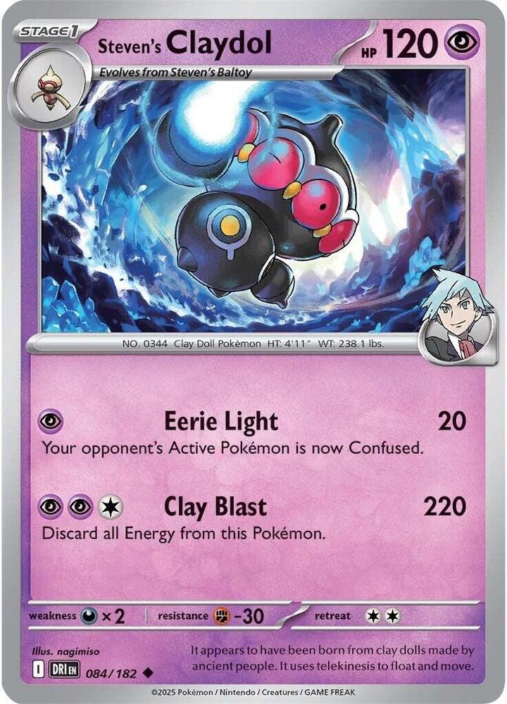 Steven's Claydol 084/182 Uncommon Destined Rivals Pokémon card
