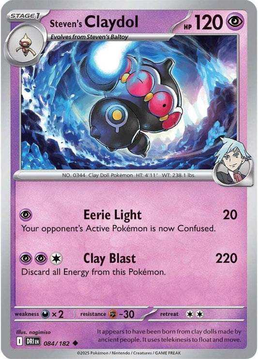 Steven's Claydol 084/182 Uncommon Destined Rivals Pokémon card