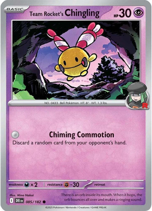 Team Rocket's Chingling 085/182 Common Destined Rivals Pokémon card