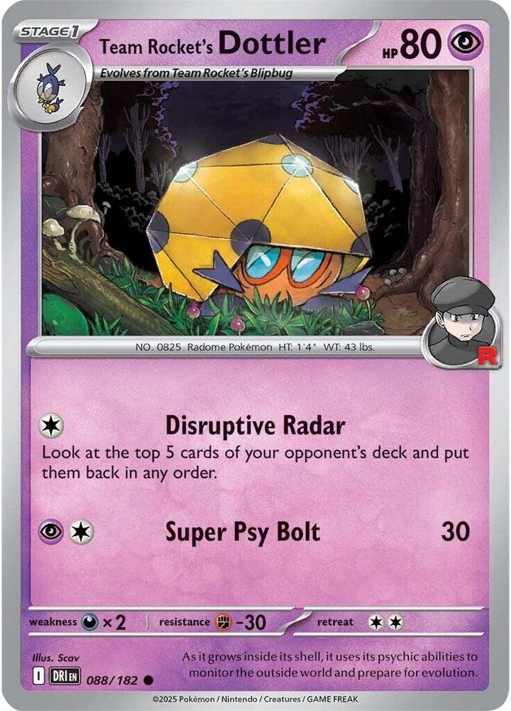Team Rocket's Dottler 088/182 Common Destined Rivals Pokémon card