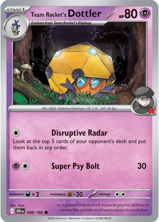 Team Rocket's Dottler 088/182 Common Destined Rivals Pokémon card
