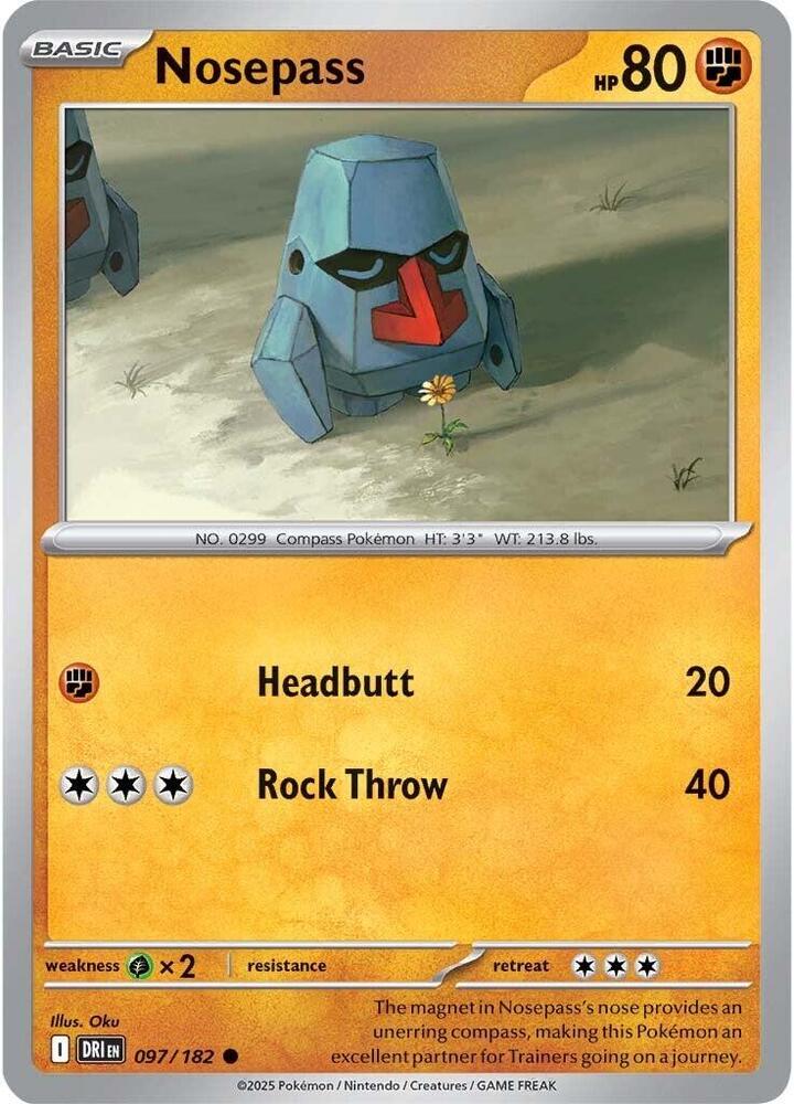 Nosepass 097/182 Common Destined Rivals Pokémon card