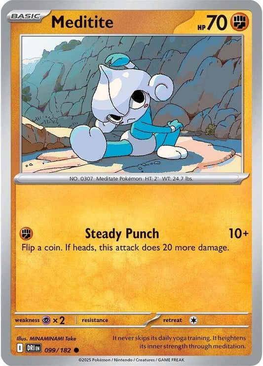 Meditite 099/182 Common Destined Rivals Pokémon card