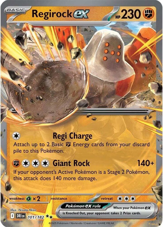Regirock ex - 101/182 101/182 Double Rare Destined Rivals Pokémon card