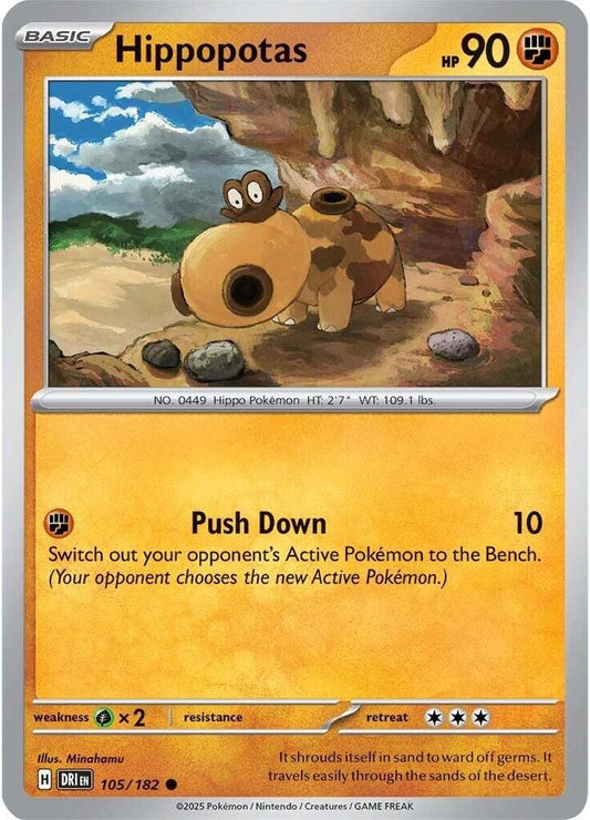 Hippopotas 105/182 Common Destined Rivals Pokémon card