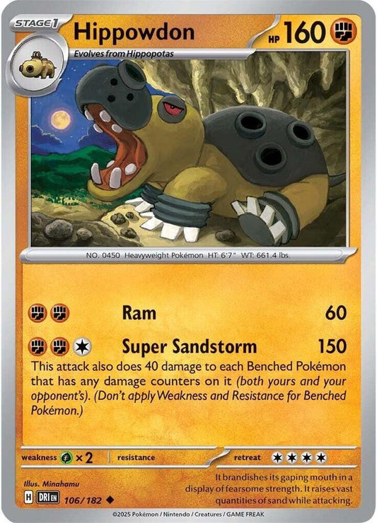 Hippowdon 106/182 Uncommon Destined Rivals Pokémon card