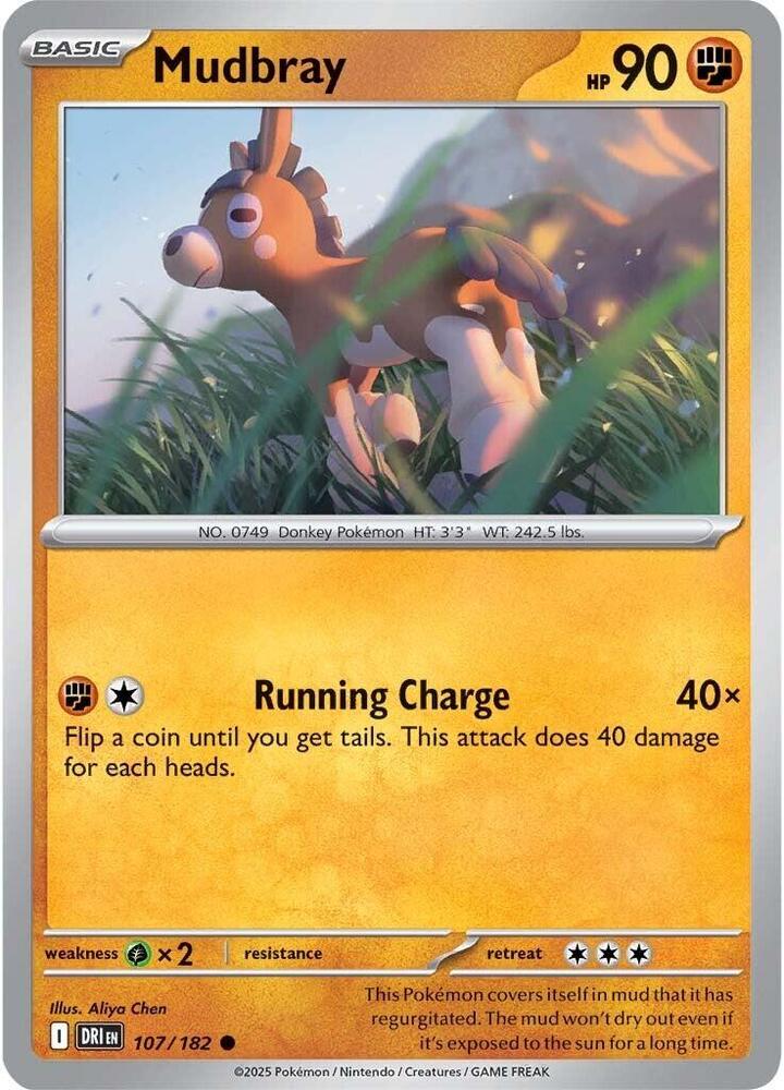Mudbray 107/182 Common Destined Rivals Pokémon card