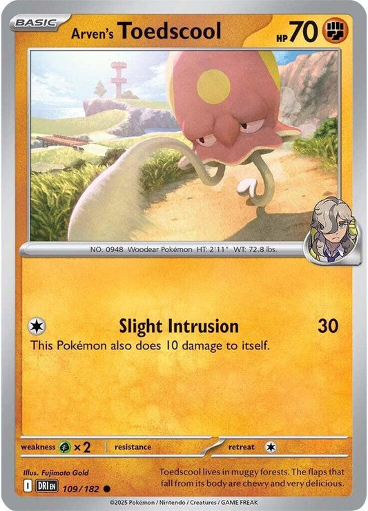 Arven's Toedscool 109/182 Common Destined Rivals Pokémon card
