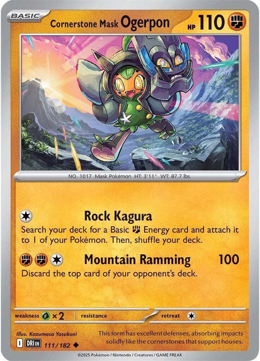 Cornerstone Mask Ogerpon 111/182 Uncommon Destined Rivals Pokémon card