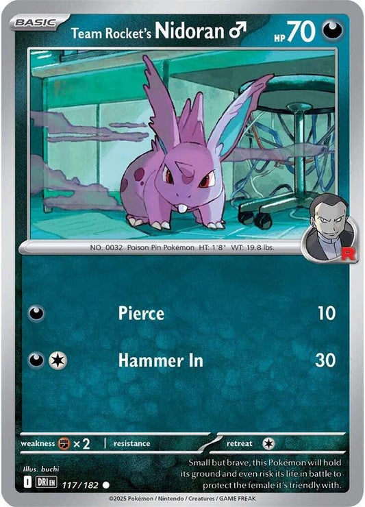 Team Rocket's Nidoran M 117/182 Common Destined Rivals Pokémon card