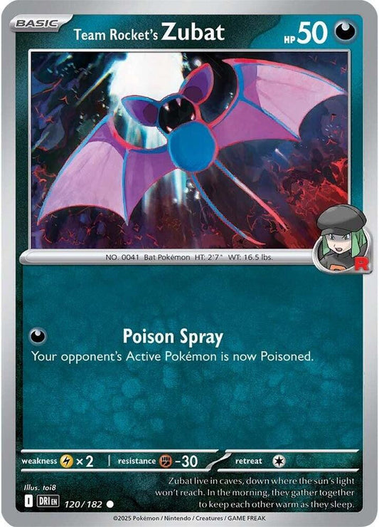 Team Rocket's Zubat 120/182 Common Destined Rivals Pokémon card