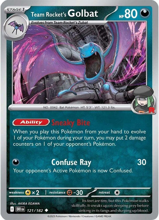 Team Rocket's Golbat 121/182 Uncommon Destined Rivals Pokémon card