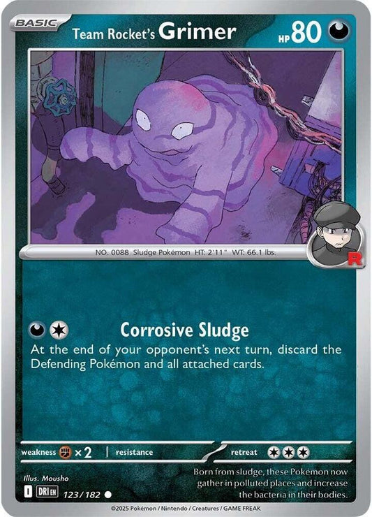 Team Rocket's Grimer 123/182 Common Destined Rivals Pokémon card