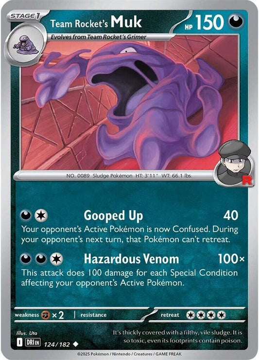 Team Rocket's Muk 124/182 Uncommon Destined Rivals Pokémon card