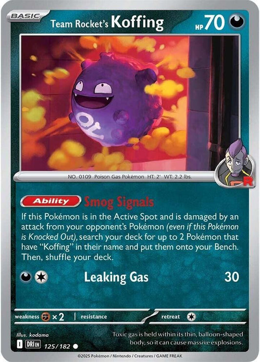 Team Rocket's Koffing 125/182 Common Destined Rivals Pokémon card