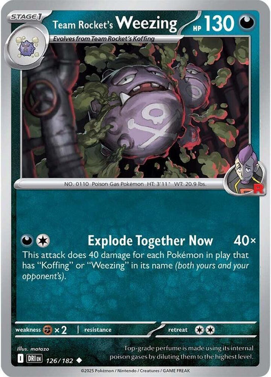 Team Rocket's Weezing - 126/182 126/182 Uncommon Destined Rivals Pokémon card
