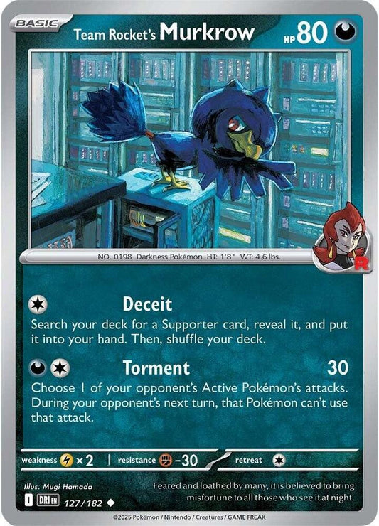 Team Rocket's Murkrow - 127/182 127/182 Uncommon Destined Rivals Pokémon card