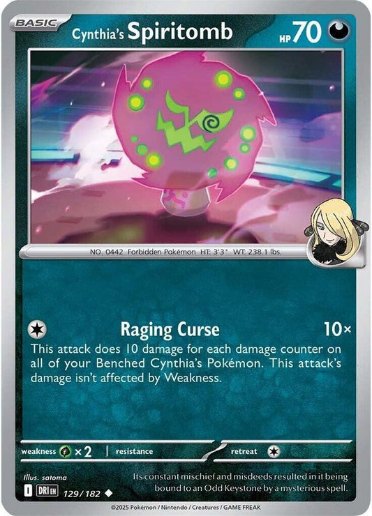 Cynthia's Spiritomb 129/182 Uncommon Destined Rivals Pokémon card