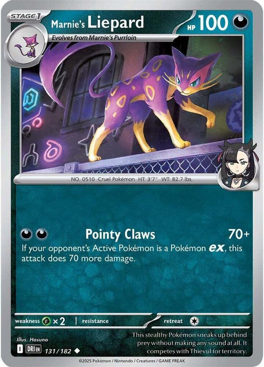 Marnie's Liepard 131/182 Uncommon Destined Rivals Pokémon card