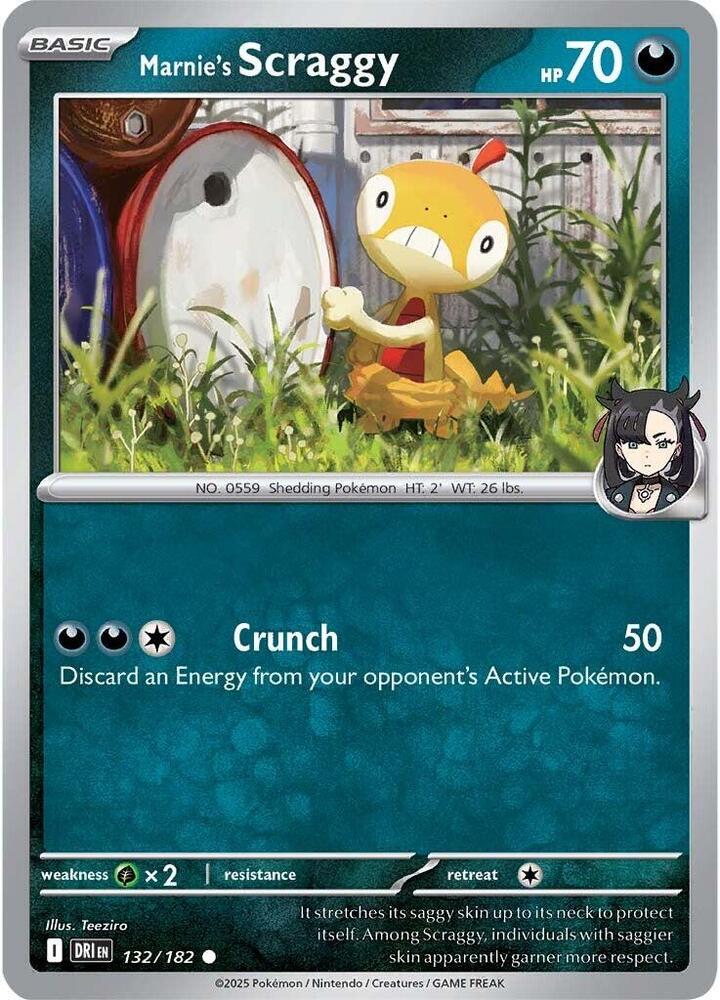Marnie's Scraggy 132/182 Common Destined Rivals Pokémon card