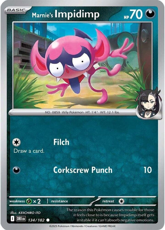 Marnie's Impidimp 134/182 Common Destined Rivals Pokémon card