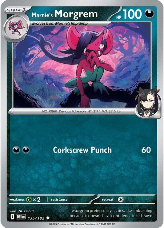 Marnie's Morgrem 135/182 Uncommon Destined Rivals Pokémon card